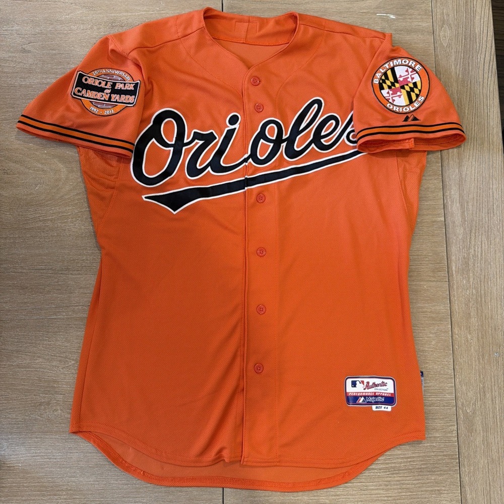 Baltimore Orioles Majestic Cool base Jersey 44  Large Authentic 20th Anniversary